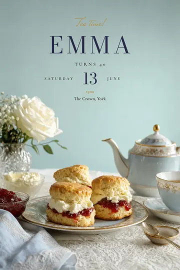 Afternoon tea invitation design