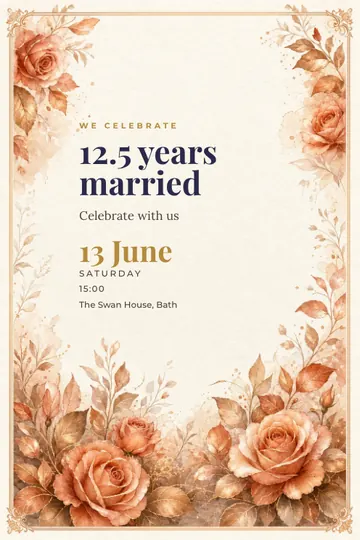Copper anniversary invitation design