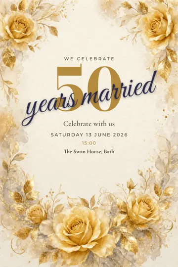 Golden anniversary invitation design