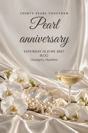 Pearl thirty years invitation design