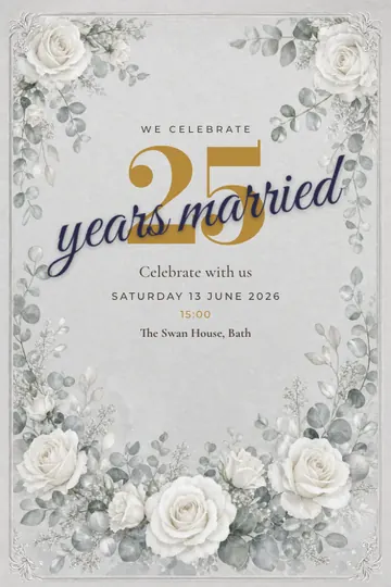 Silver anniversary invitation design