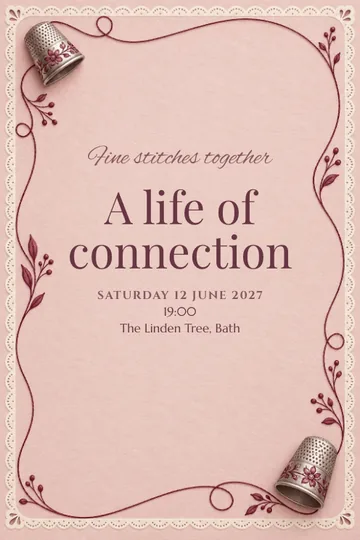 Fine stitches together invitation design