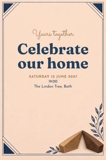 At home together invitation design
