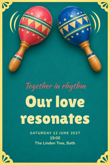 Together in rhythm invitation design