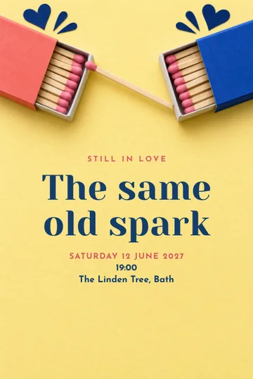 Still that spark invitation design