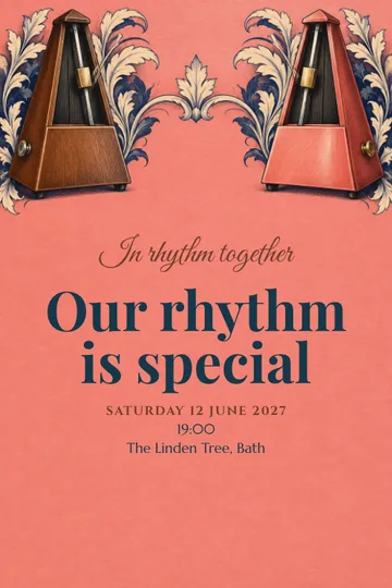 In rhythm together invitation design
