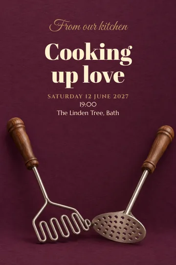 Together in the kitchen invitation design