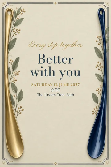 Every step together invitation design