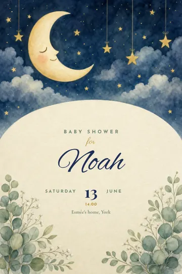 Little moon invitation design