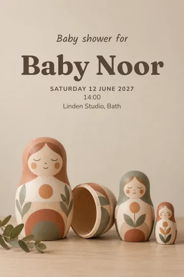 Nesting dolls invitation design