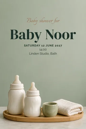 Porcelain and milk invitation design