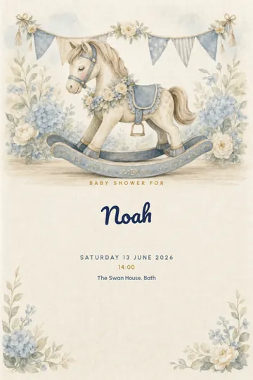 Rocking horse invitation design