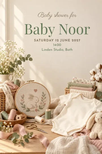 Sewing room invitation design