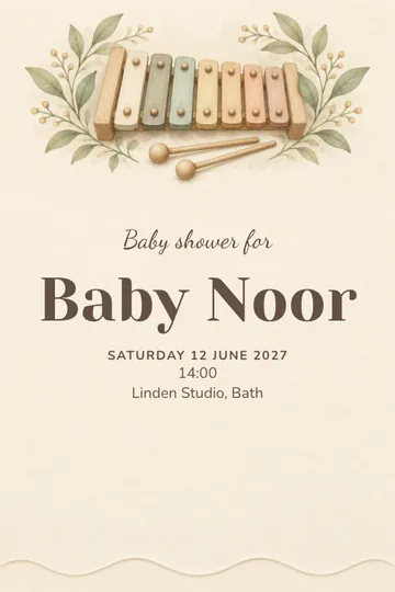 Tiny melody invitation design