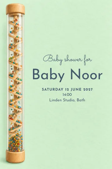 Gentle rain sounds invitation design