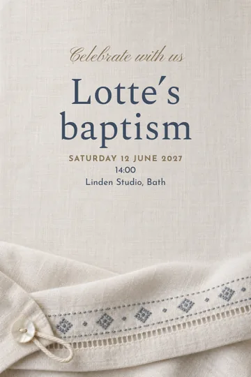 Embroidered linen invitation design