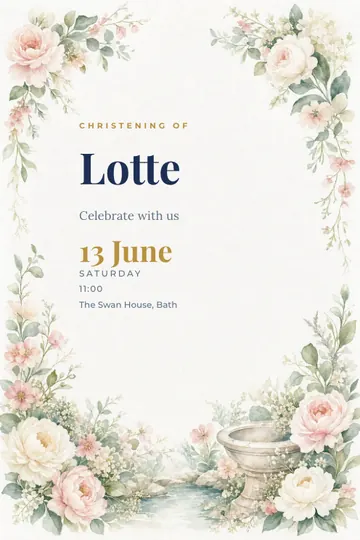 Flower wreath invitation design