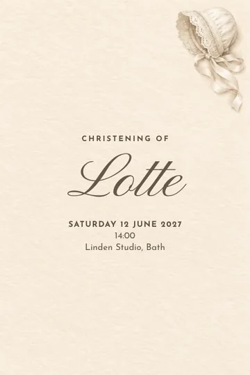 Heirloom bonnet invitation design