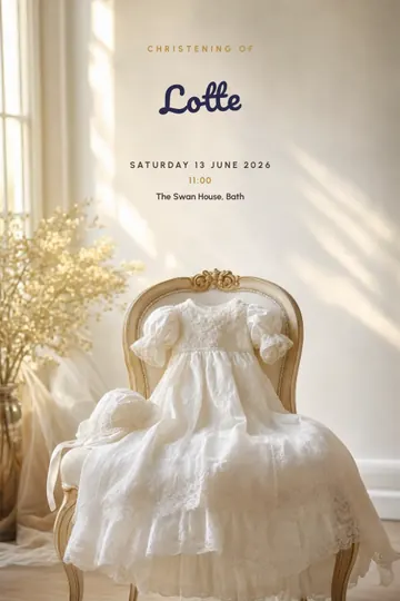 Blessing of light invitation design