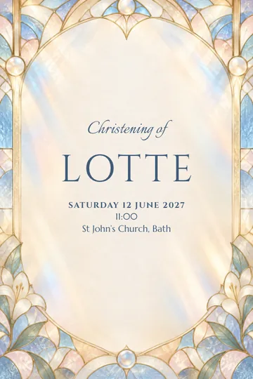 Stained glass invitation design