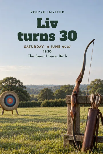 Archery range invitation design