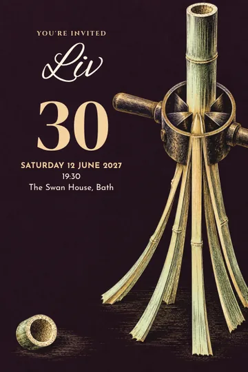 Bamboo in strips invitation design