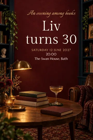 Bookshop after hours invitation design