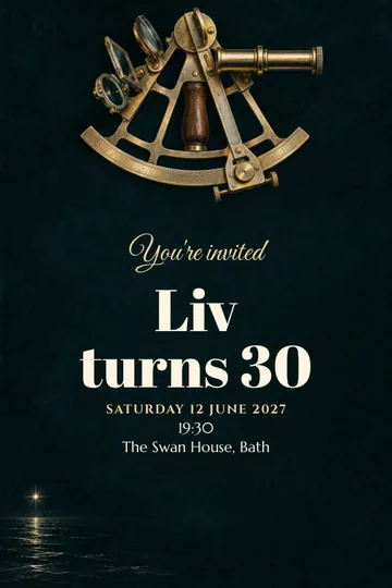 Navigating by the stars invitation design