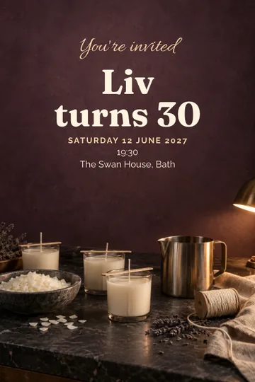 Candle-making evening invitation design