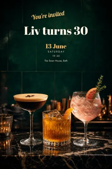 Cocktail club invitation design