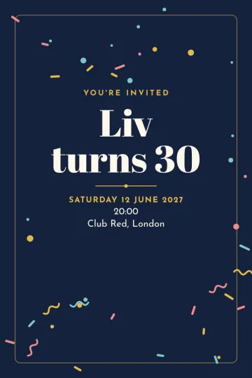 Confetti invitation design