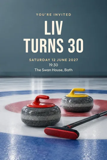 Curling night invitation design
