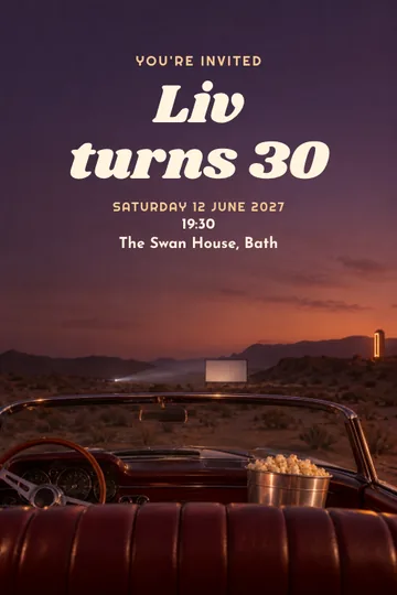 Desert drive-in invitation design