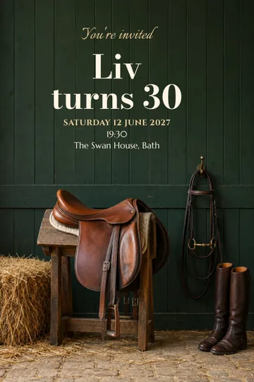 Tack room gathering invitation design