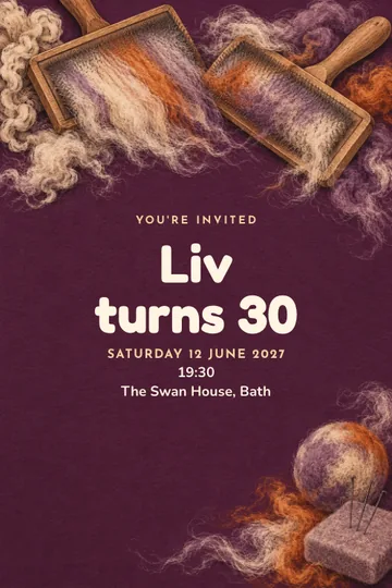 Wool and felt atelier invitation design