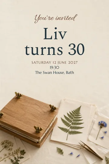 Flower pressing invitation design