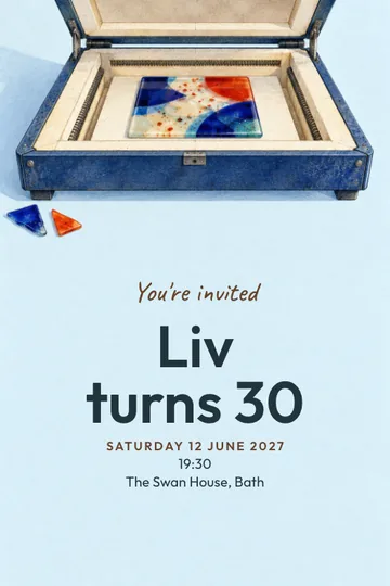 Glass from the kiln invitation design