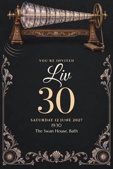 Music from glass invitation design