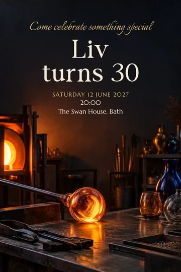 Glass art studio invitation design