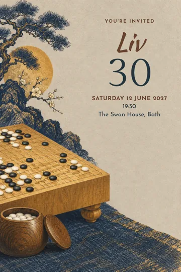 Go club birthday invitation design