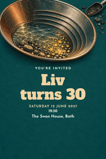 A golden birthday invitation design