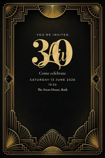 Golden twenties invitation design