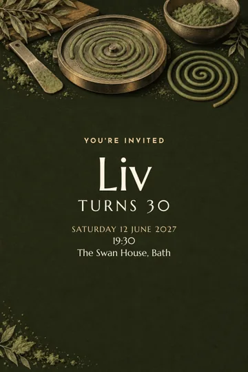 Spirals of scent invitation design