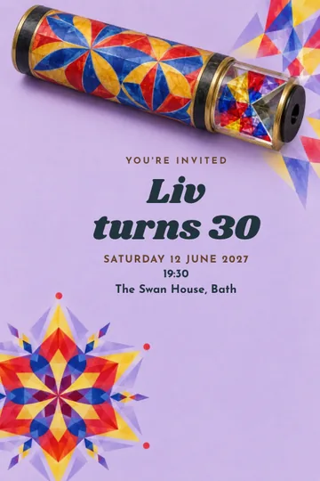 Kaleidoscope party invitation design