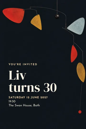 Kinetic colour party invitation design