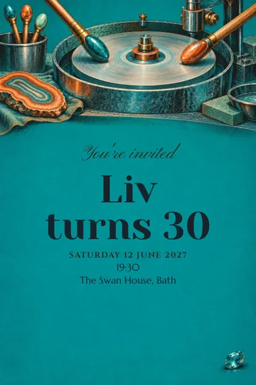 Gemstone atelier invitation design