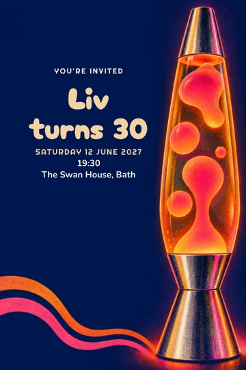 Lava lamp evening invitation design