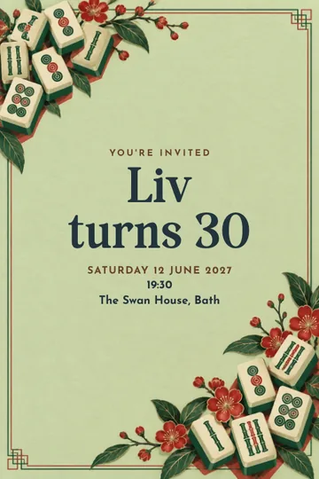 Mahjong night invitation design