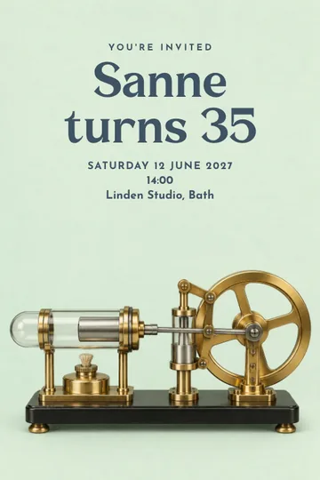 Heat in motion invitation design
