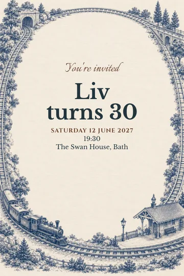 Model railway invitation design